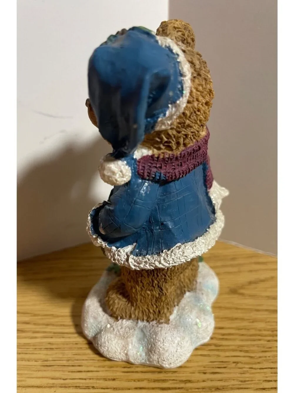 Christmas Bear Figurine Holding Joy Sign 5